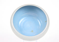 A Grey Marblehead Pottery Bowl with Blue Interior