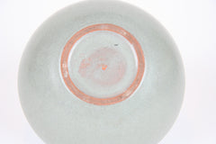 A Grey Marblehead Pottery Bowl with Blue Interior