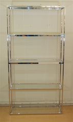 Chrome and Glass Etagere in the Style of Milo Baughman