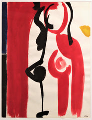 “The Red Nude” by Jean Legros  (French, 1907 – 1991)  Circa 1950