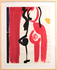 “The Red Nude” by Jean Legros  (French, 1907 – 1991)  Circa 1950