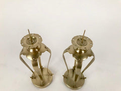 Pair of Japanese Brass Candlesticks