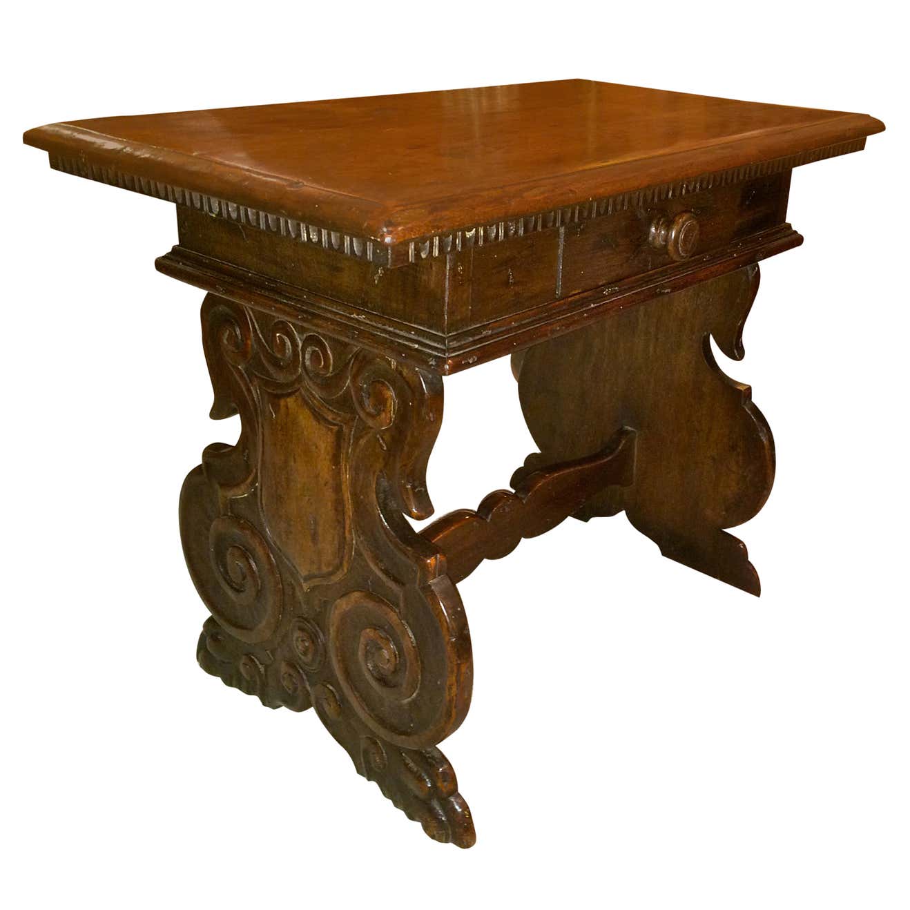 Italian Baroque Walnut Side Table