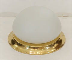 Opal Glass & Brass Flush Mount by RZB Leuchten