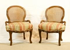 Pair of Caned Slipper Chairs