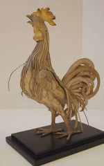 Pair of Tole Roosters with Gilt Detail