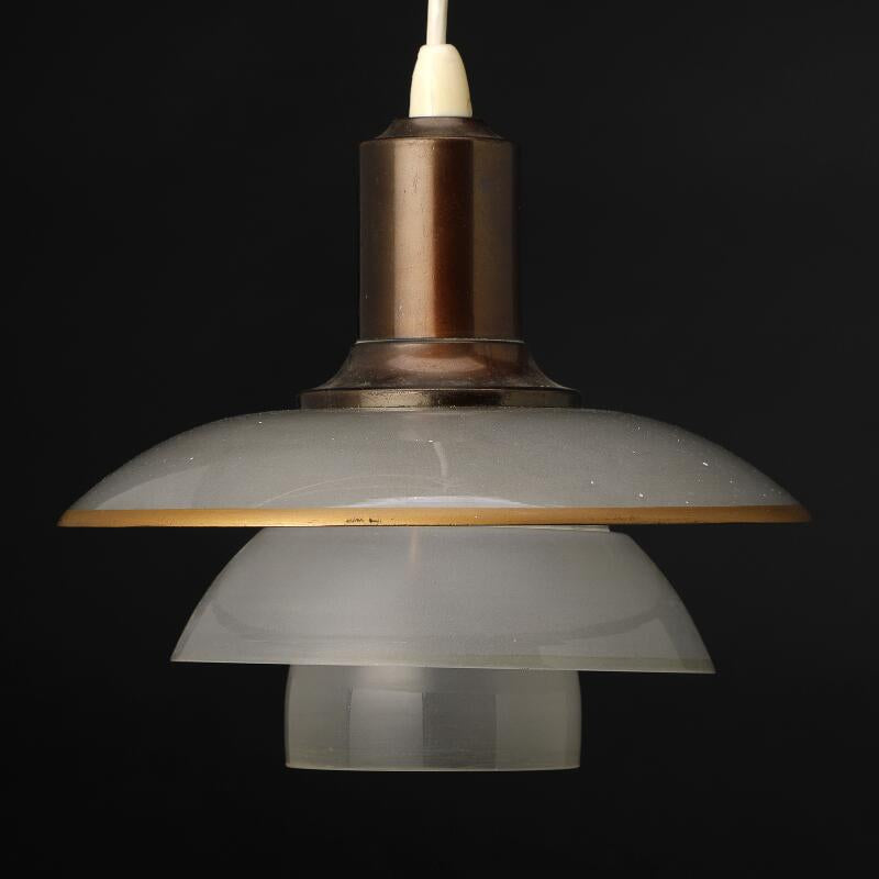 A PH 2-2 Frosted Glass hanging light by Poul Henningsen
