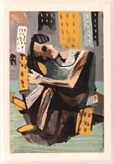 “Buildings and Meditation” Triptych by Mathieu Rosianu   (French, 1897-1969)  Circa 1940