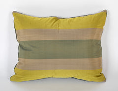 18th Century Tapestry Pillow with Silk Backing and Greek Key Galon