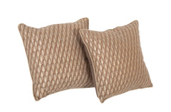 A Pair of Fortuny Tobacco Color Plumette Pattern Pillows  -    Also Priced Individually