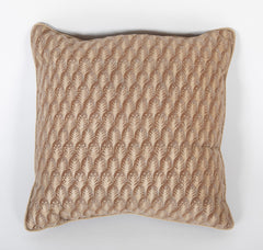 A Pair of Fortuny Tobacco Color Plumette Pattern Pillows  -    Also Priced Individually