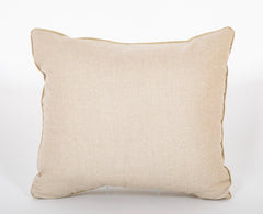 Contemporary Pillow in Fortuny Cream & Brown Orsini Pattern Fabric