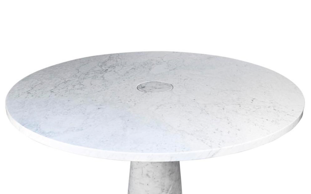 A Carrara Marble Table Designed by Angelo Mangiarotti produced by Skipper