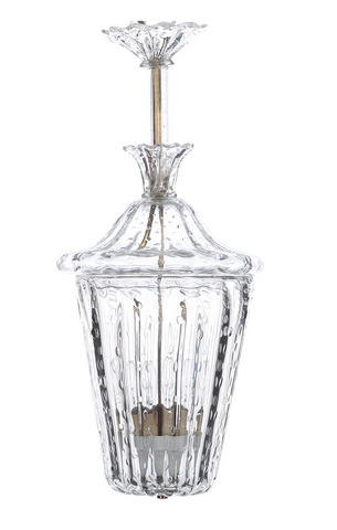 A 20th Century Blown Glass Lantern with Air Bubbles