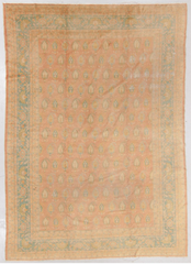 Oushak Carpet in Sage and Peach Wool