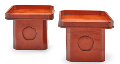 A Pair of Edo Period Negoro Lacquer Stands