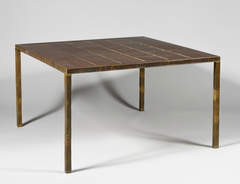 A Palmwood and Bronze Table by Louis Cane