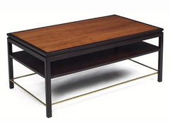 A Walnut and Mahogany  Edward Wormley Coffee Table