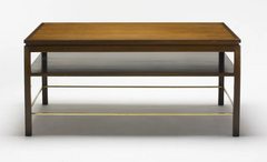 A Walnut and Mahogany  Edward Wormley Coffee Table