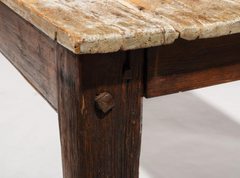 Large American Rustic Pine Farm Table