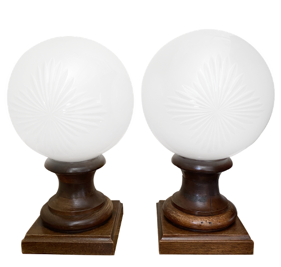 A Pair of French Apothecary Counter Globes