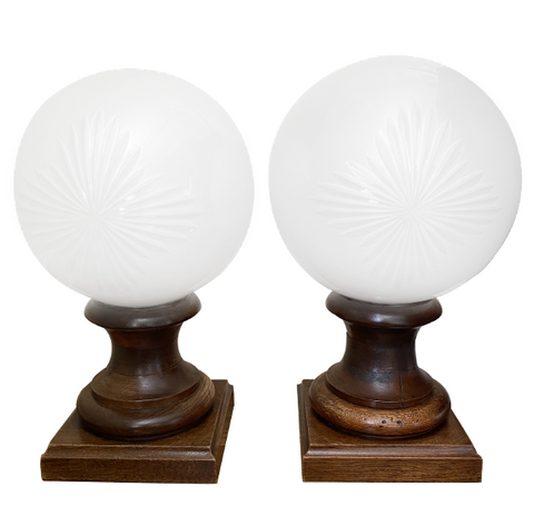 A Pair of French Apothecary Counter Globes
