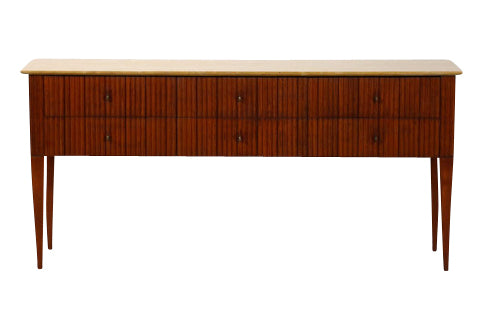 A Walnut & Marble Sideboard in the Manner of Paolo Buffa
