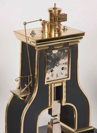 Handsome French Industrial Clock and garniture