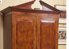 19th Century Yew Wood & Mahogany Linen Press