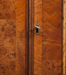 19th Century Yew Wood & Mahogany Linen Press