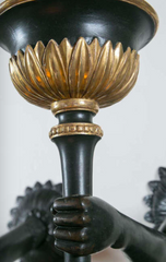 20th Century Venetian Style Bronze and Parcel-Gilt Wood Arm Sconces