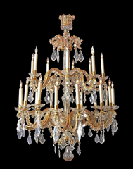 Fine Louis XV Crystal and Bronze 24 Light Chandelier