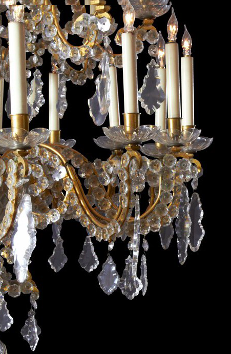 Fine Louis XV Crystal and Bronze 24 Light Chandelier