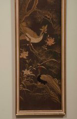 Four Framed Japanese Embroidered Silk Panels