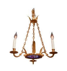 D'Ore Bronze and Cobalt Chandelier