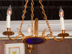 D'Ore Bronze and Cobalt Chandelier