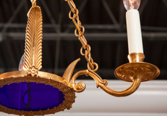 D'Ore Bronze and Cobalt Chandelier