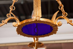 D'Ore Bronze and Cobalt Chandelier