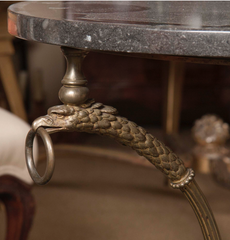 Iron Gueridon Table with Gilt Bronze