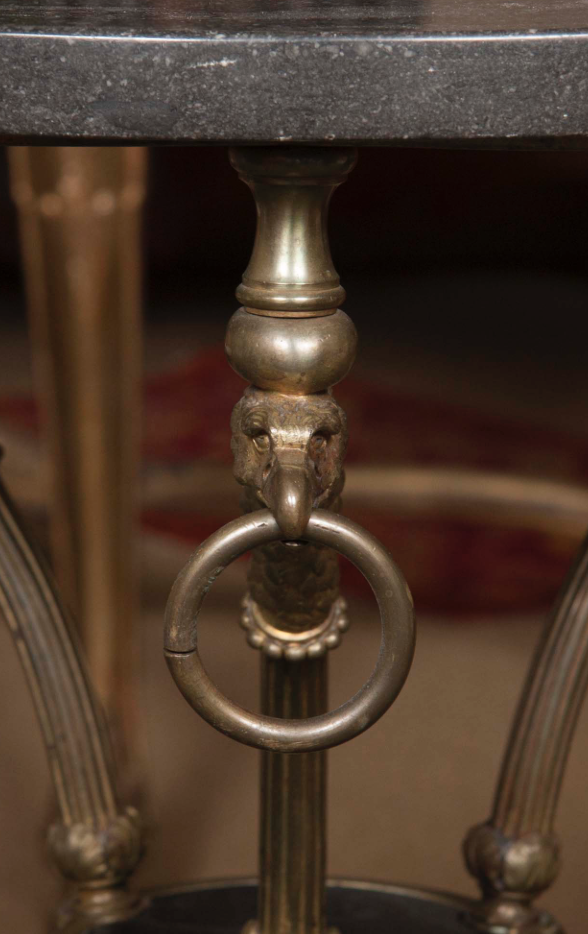Iron Gueridon Table with Gilt Bronze