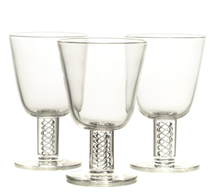 Steuben Air Twist Wine Glasses, Sold Individually