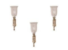 Set of Three Art Deco Silver Leafed Sconces