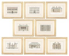 Set of Eight Hand Colored Engravings