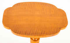 An American Stylized Quatrefoil Tiger Maple Table