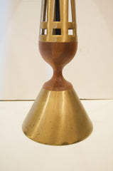 Brass and Walnut Table Lamps by Tony Paul for Westwood Lamps