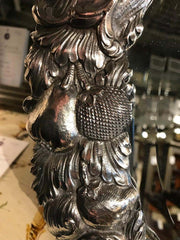19th Century English Silver Plated Oval Table Mirror