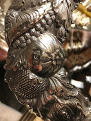 19th Century English Silver Plated Oval Table Mirror