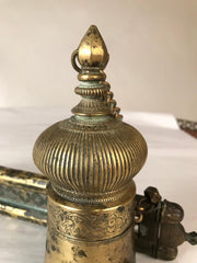 Ottoman Brass Inkwell and Pen Case Qalamdan