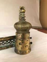 Ottoman Brass Inkwell and Pen Case Qalamdan