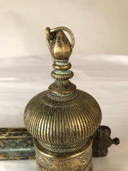 Ottoman Brass Inkwell and Pen Case Qalamdan